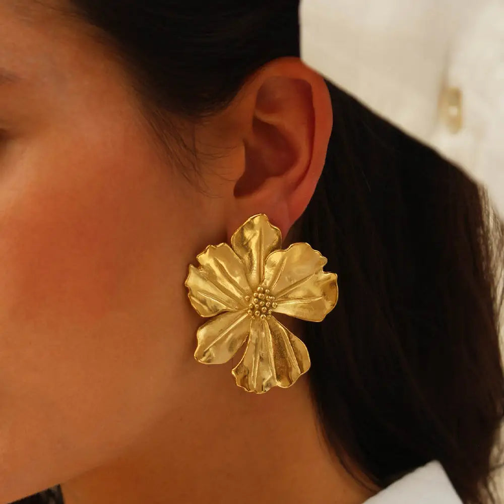 Boucles d'oreilles fleurs Vicky Or | Faites main en France