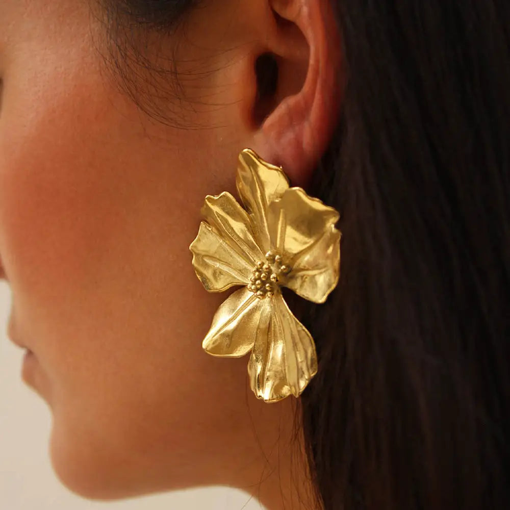 Boucles d'oreilles fleurs Vicky Or | Faites main en France